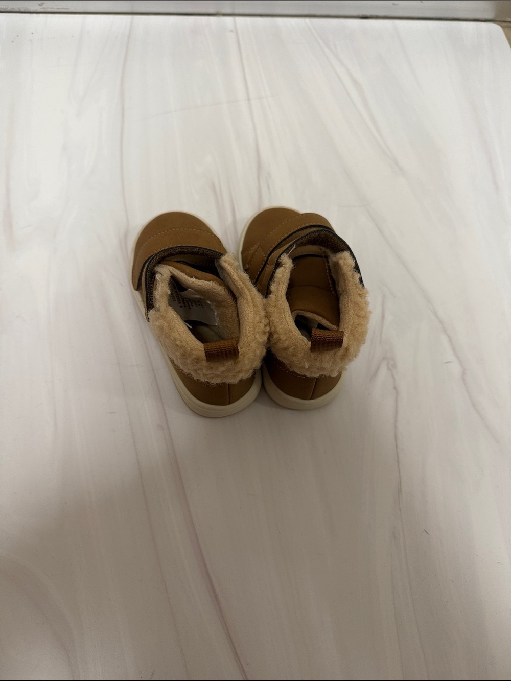 Kids Brown Faux-Shearling Winter Boots